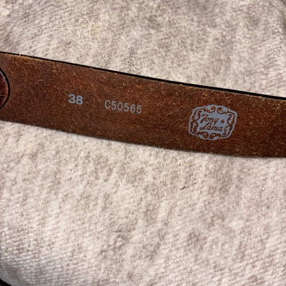 VINTAGE TONY LAMA Belt 38 Brown Cowhide leather Western Cowboy Rodeo - Picture 10 of 10